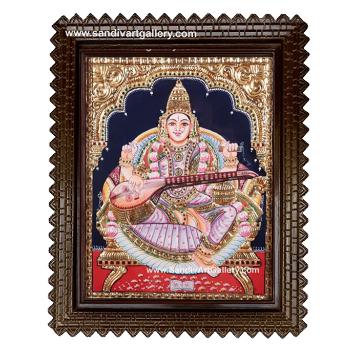 Saraswati Maa Tanjore Painting 1