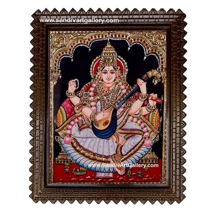 Saraswati Devi Tanjore Painting
