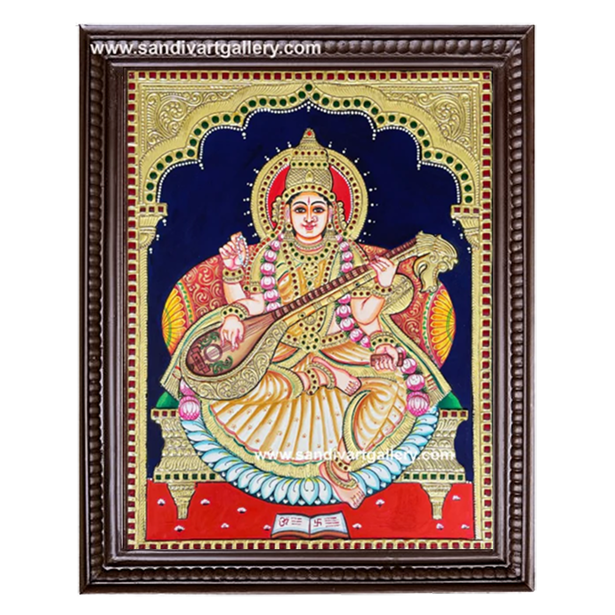 Saraswathi Devi Tanjore Painting