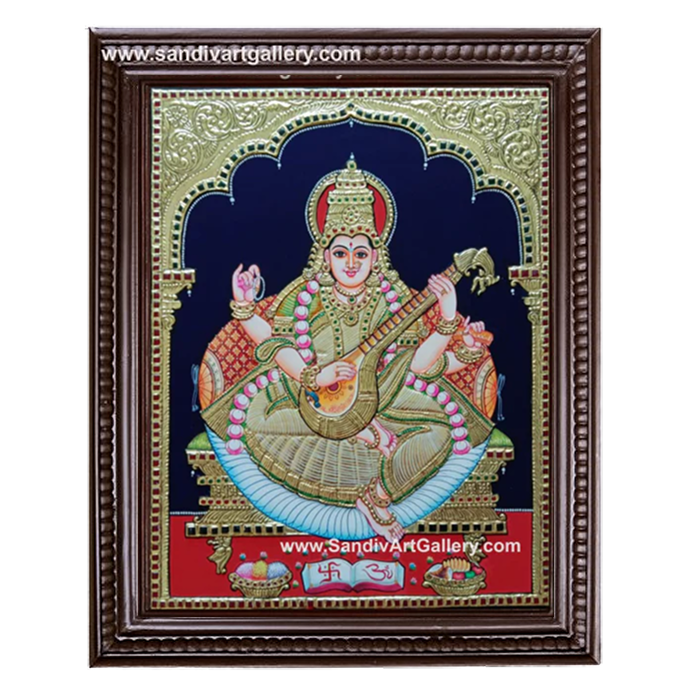 Saraswathi Devi Tanjore Painting