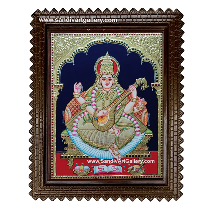 Saraswathi Devi Tanjore Painting