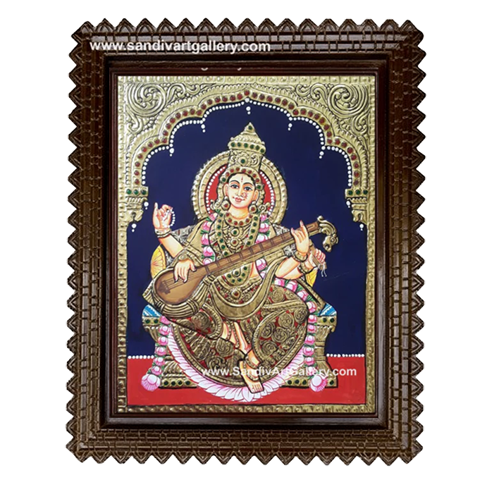 Saraswathi Devi Tanjore Painting 1