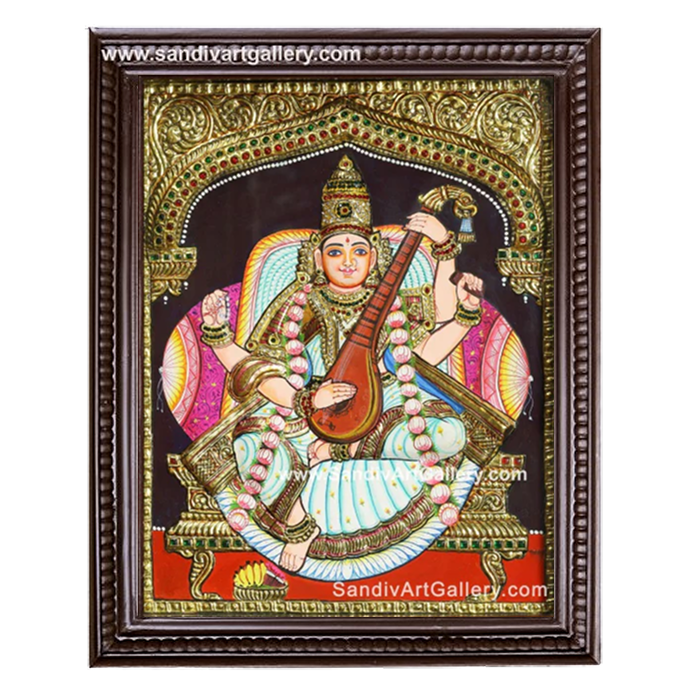 Saraswathy 3D Embossed Tanjore Painting 1