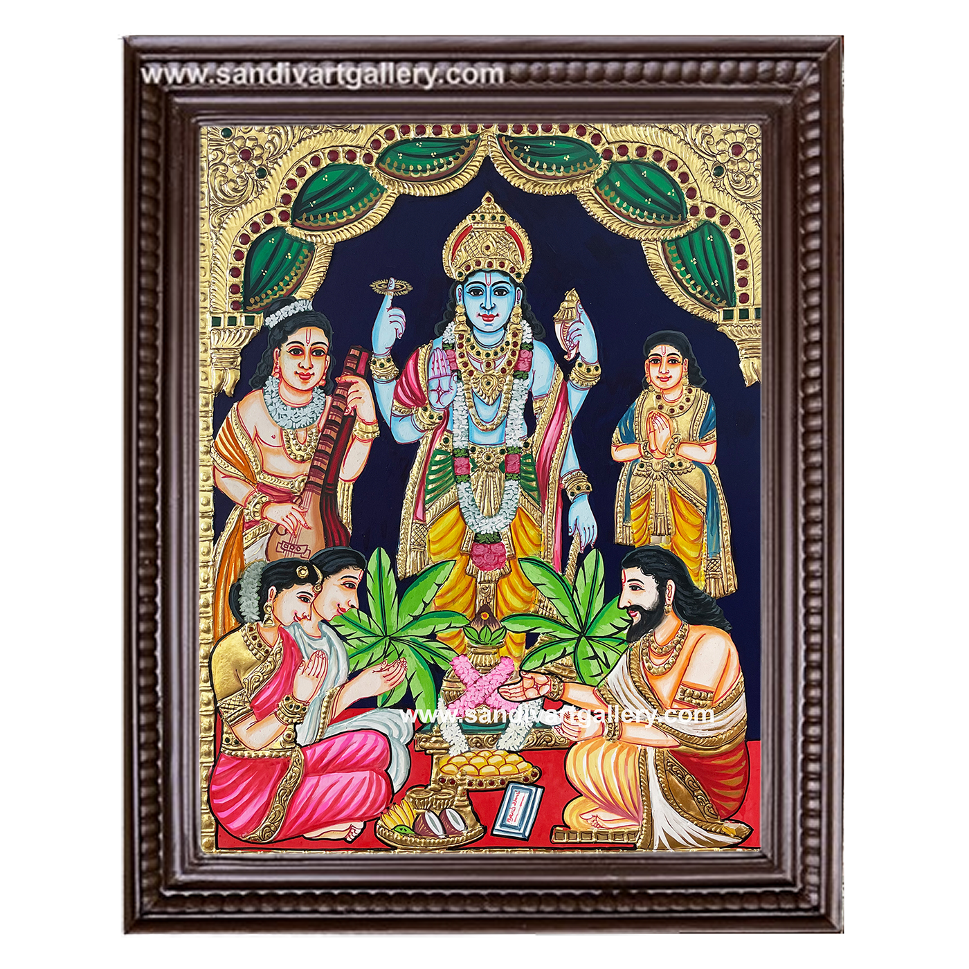 Satyanarayana Swami Tanjore Painting