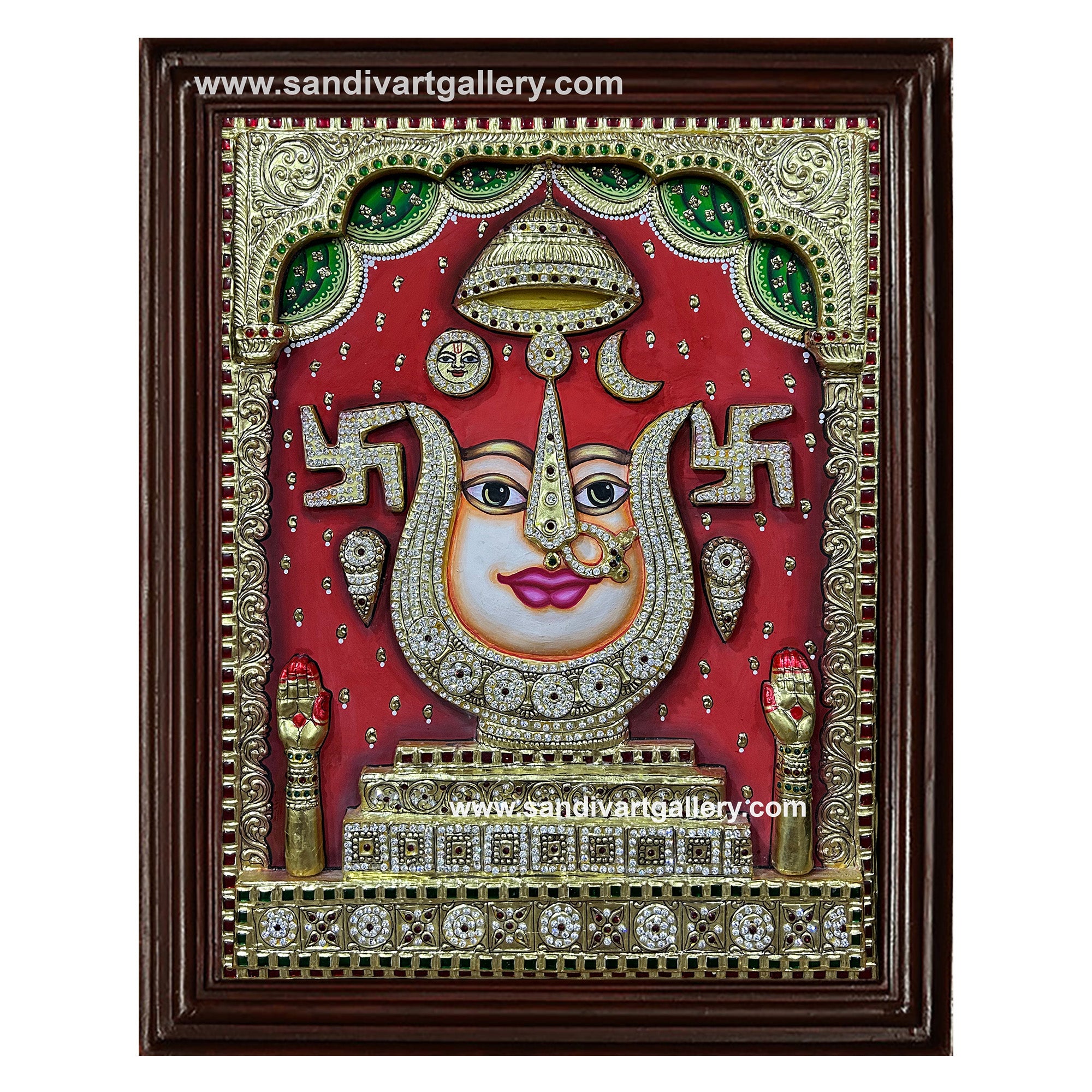 Rani Sati Dada ji 3D Embossed Tanjore Painting  