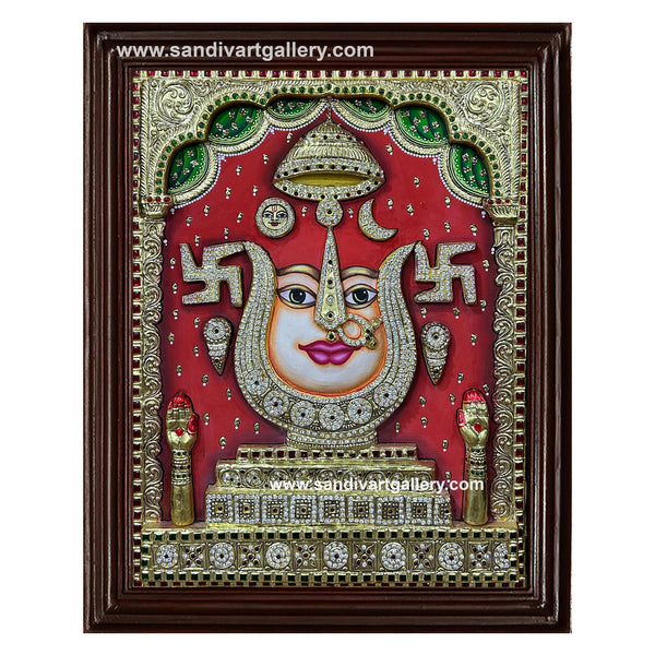 Rani Sati Dada ji 3D Embossed Tanjore Painting  