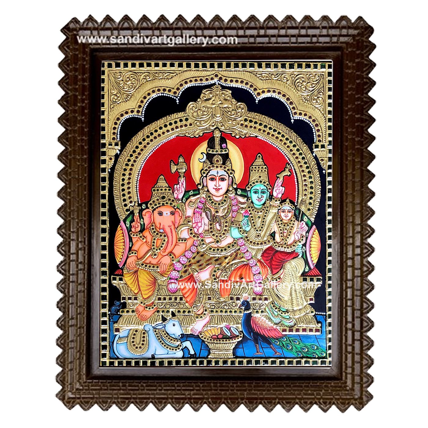 Shiva Family Tanjore Painting