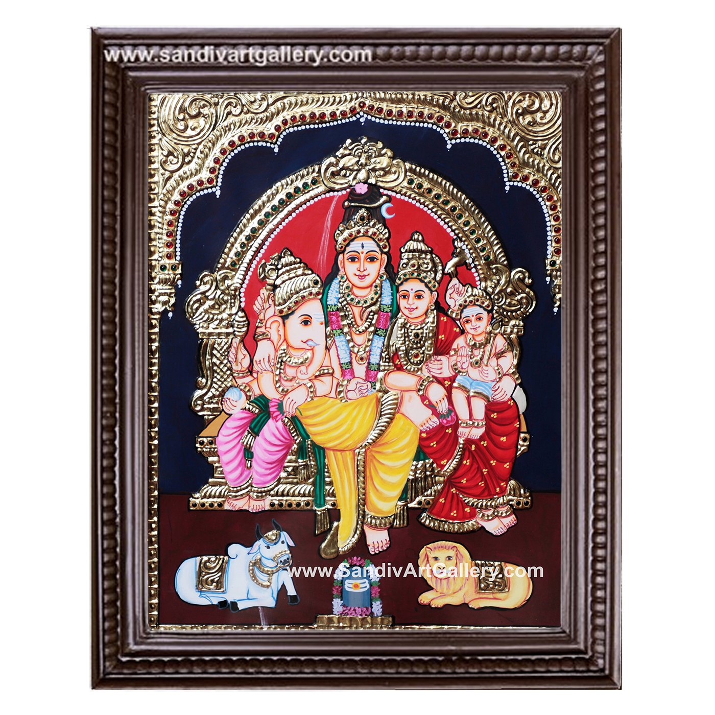Shiva Parivar Tanjore Painting