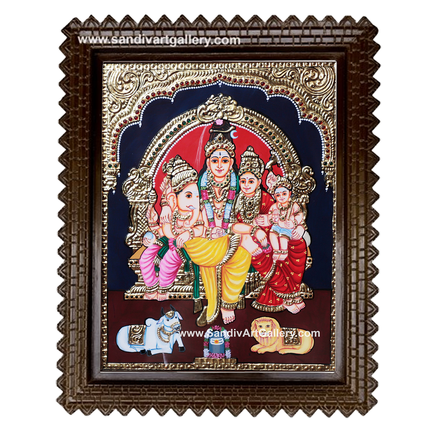 Shiva Parivar Tanjore Painting