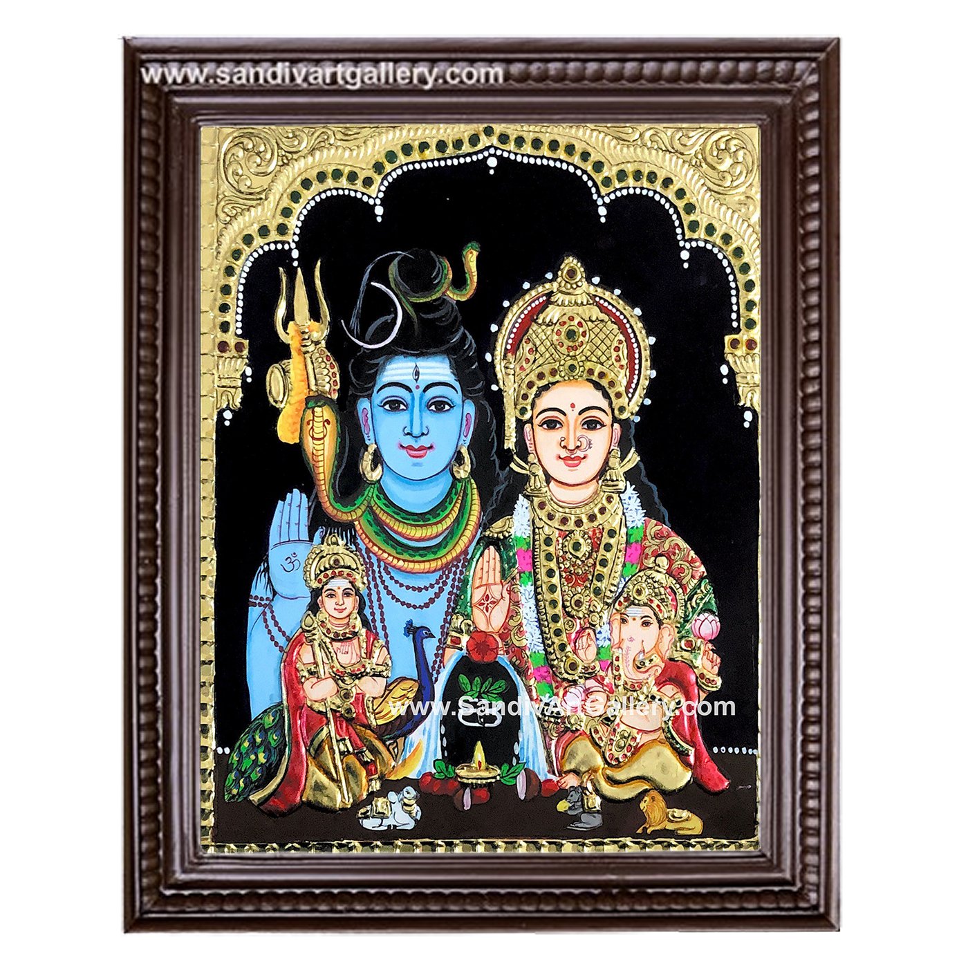Shiva Parivar Tanjore Painting 1