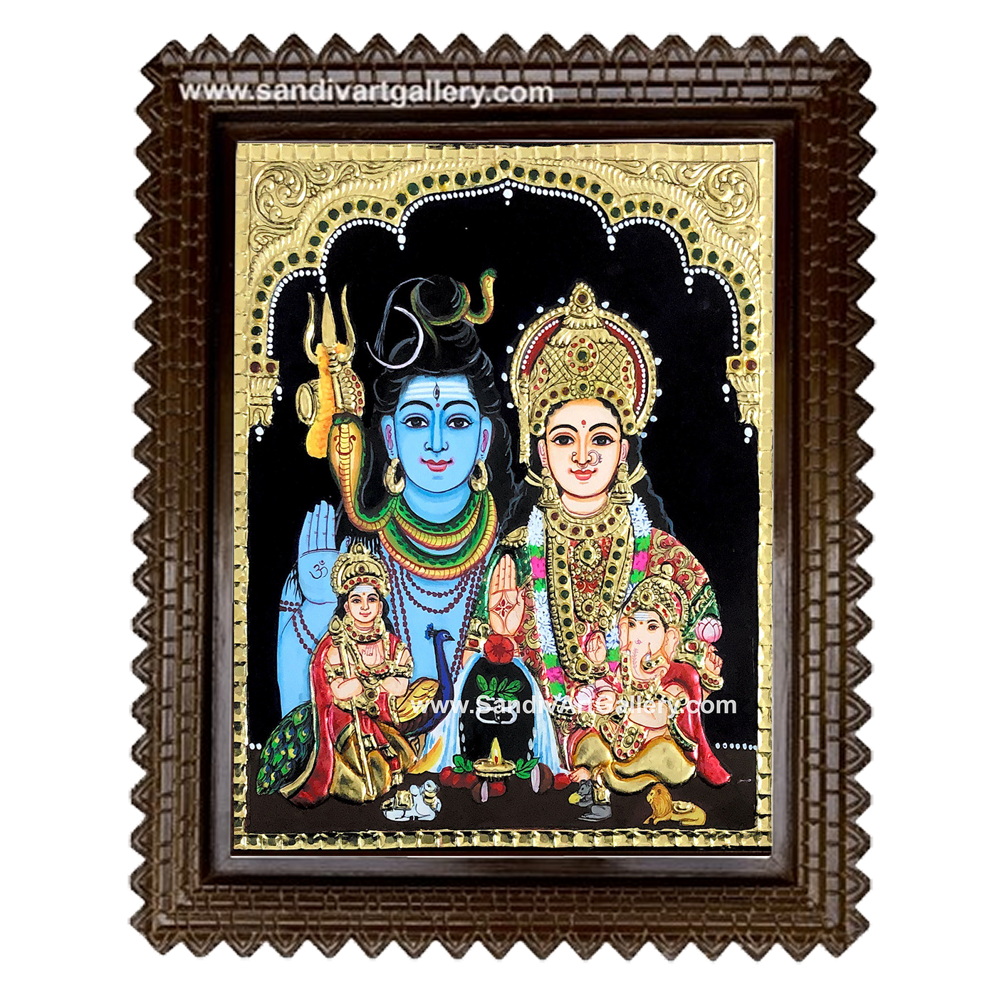 Shiva Parivar Tanjore Painting 1
