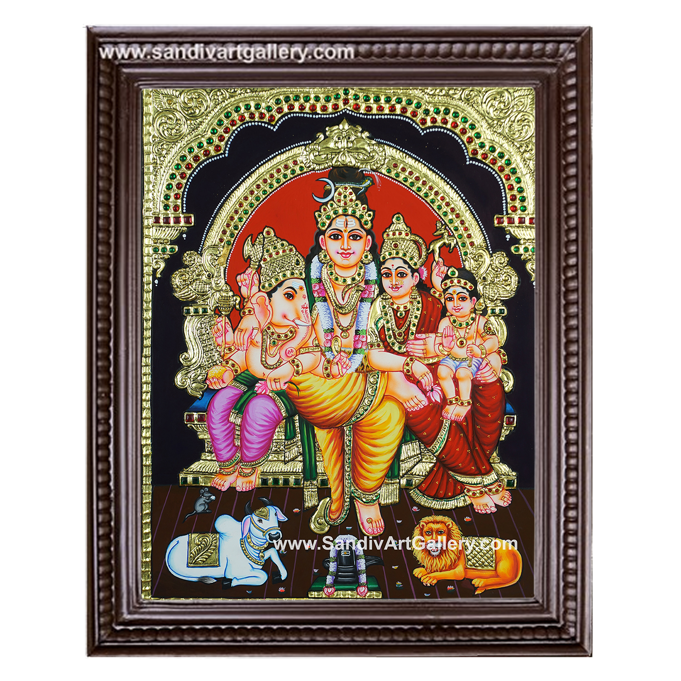 Shiva Kudumbam Tanjore Painting
