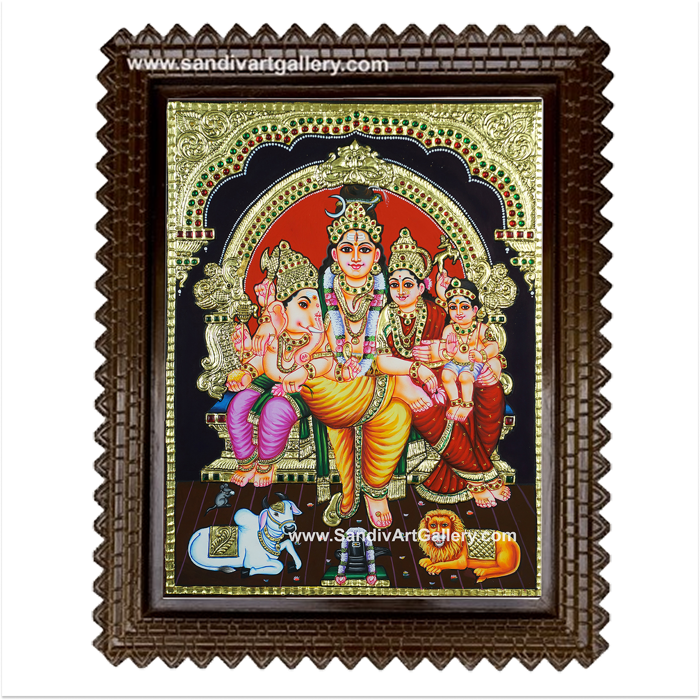 Shiva Kudumbam Tanjore Painting