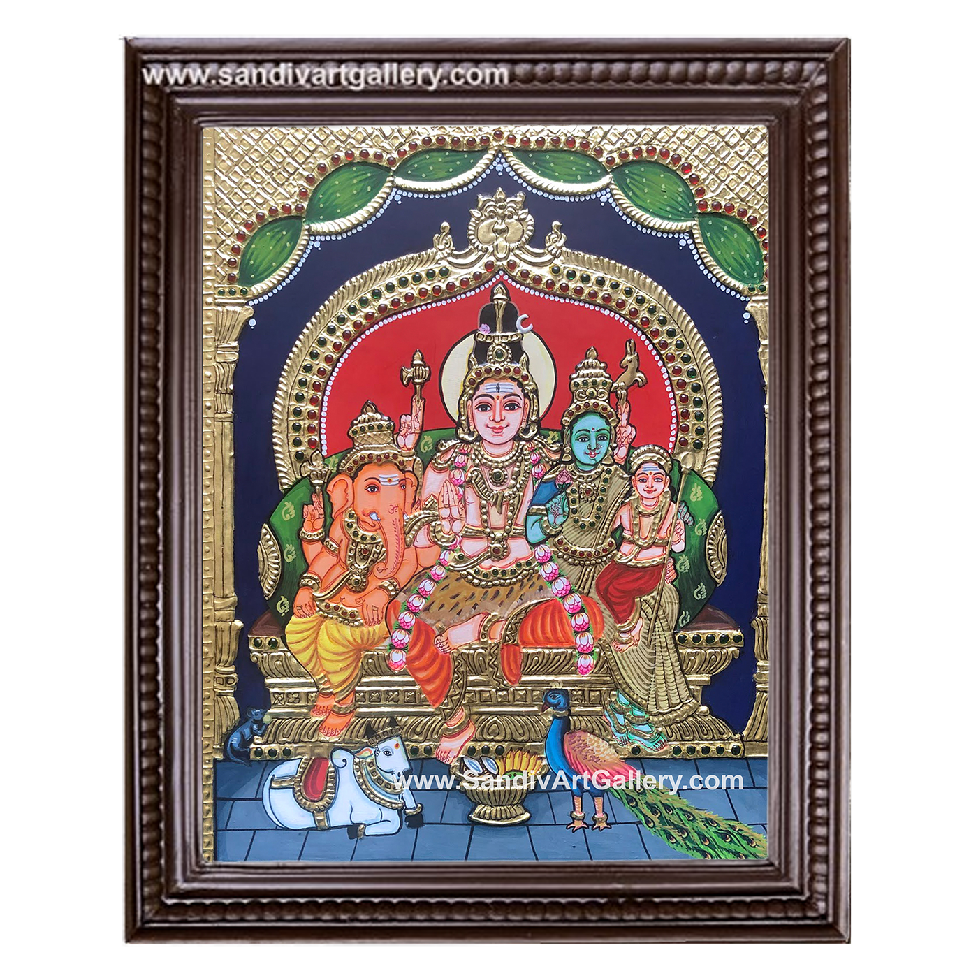 Shiva Family Tanjore Painting 1
