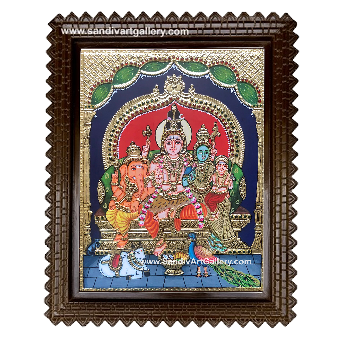 Shiva Family Tanjore Painting 1