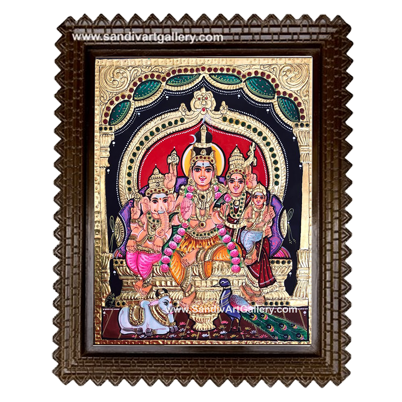 Shiva Parivar Tanjore Painting 2