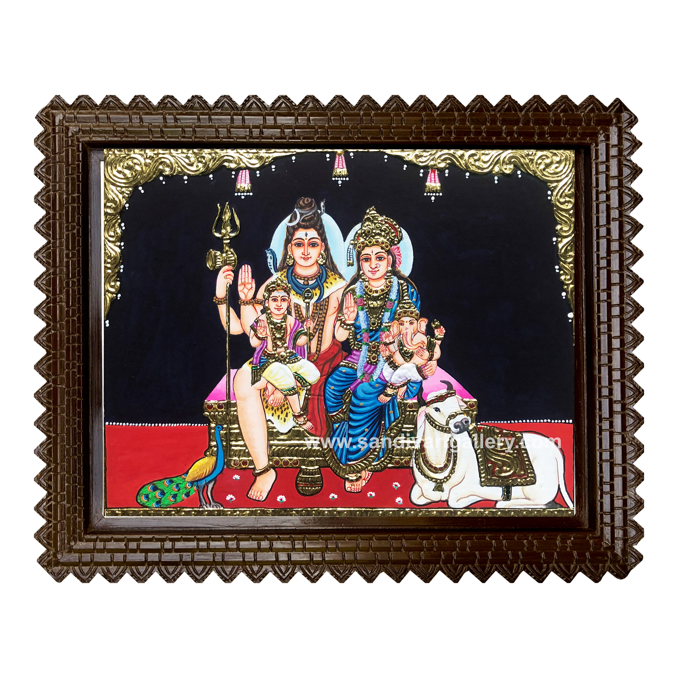 Shiva Family Tanjore Painting 2