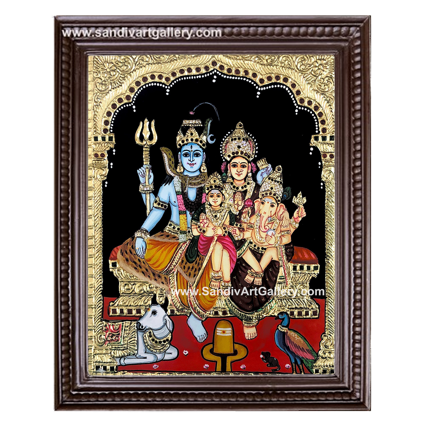 Shiva Family Tanjore Painting 3