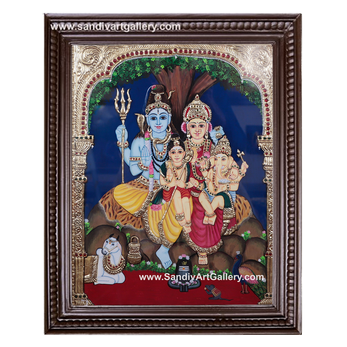 Shiva Kudumbam Tanjore Painting 1