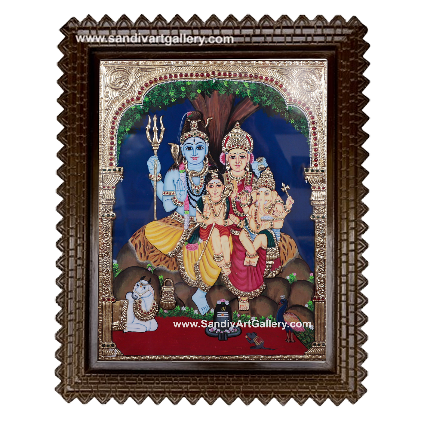 Shiva Kudumbam Tanjore Painting 1