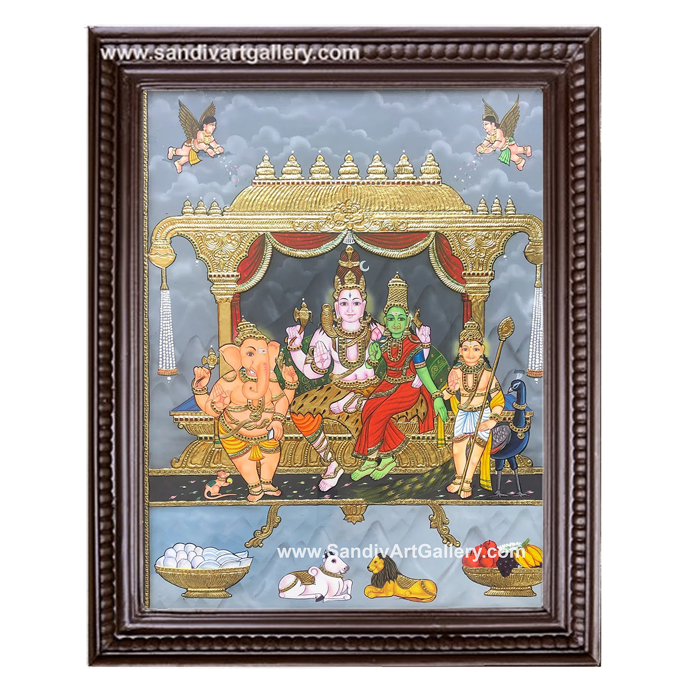 Shiva Family Tanjore Painting 4