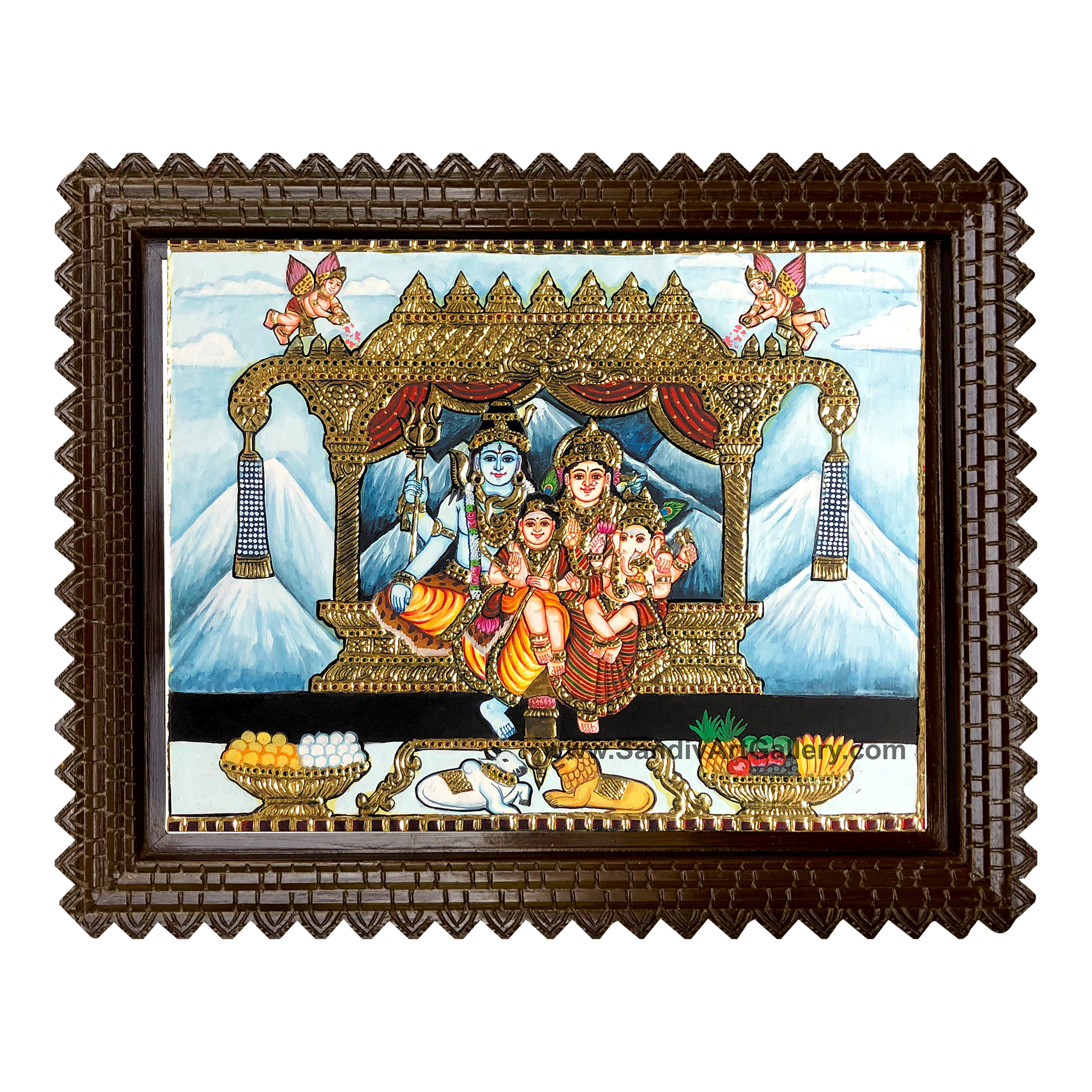 Shivan Kudumbam Tanjore Painting 1