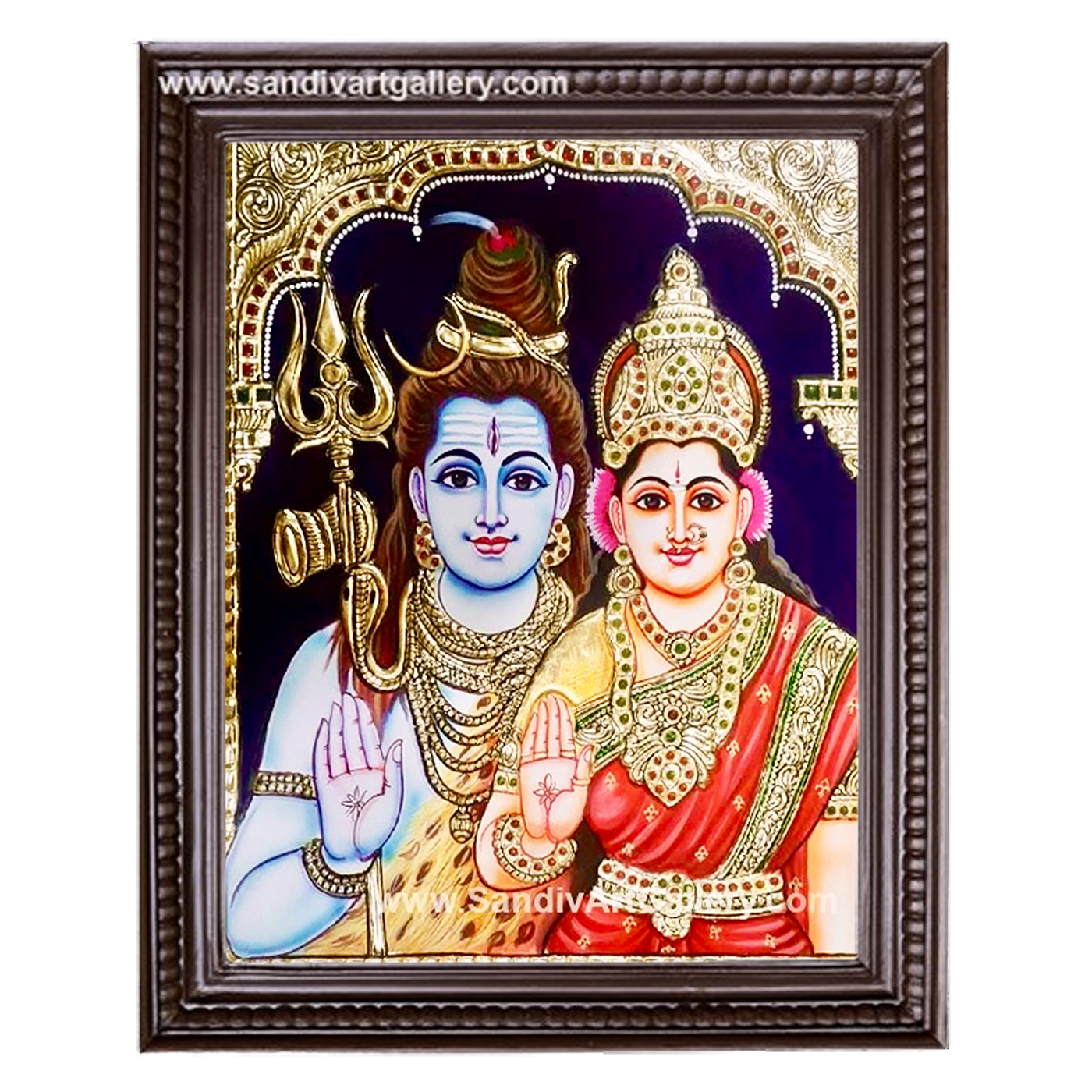 Shiva Parvathi Devi Tanjore Painting