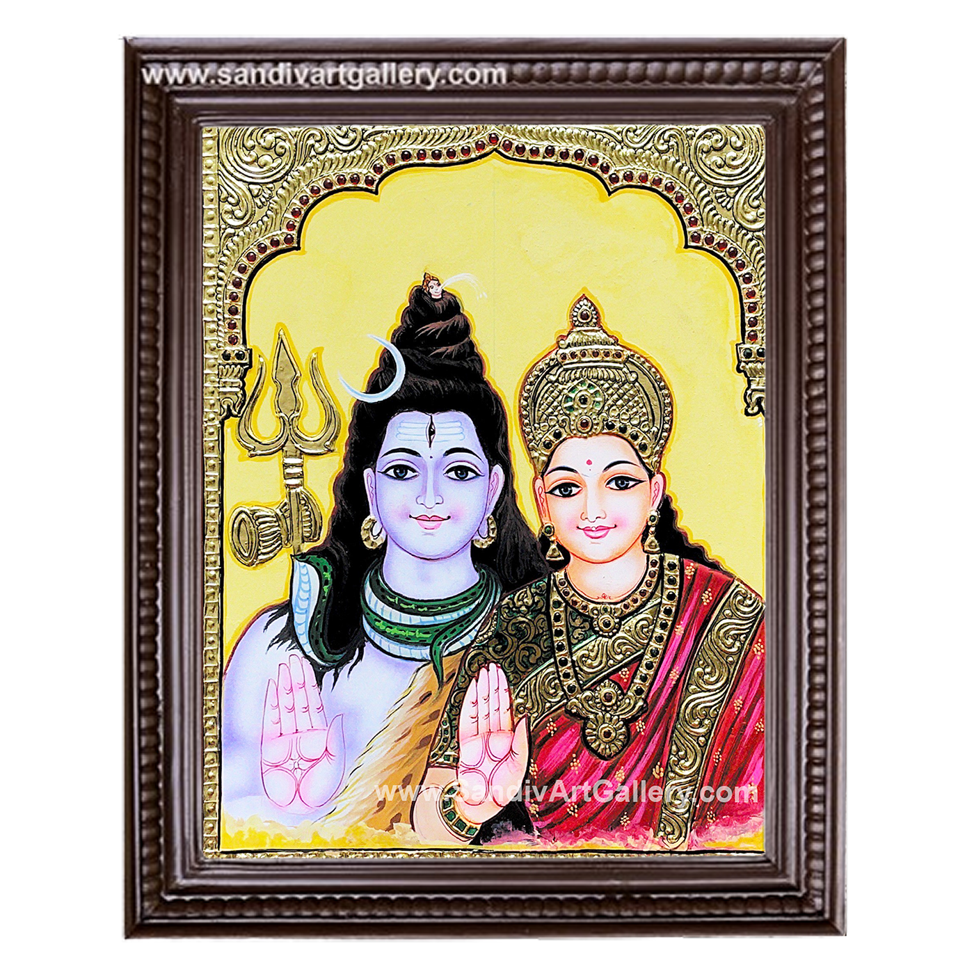 Shiva Parvathi Tanjore Painting 2