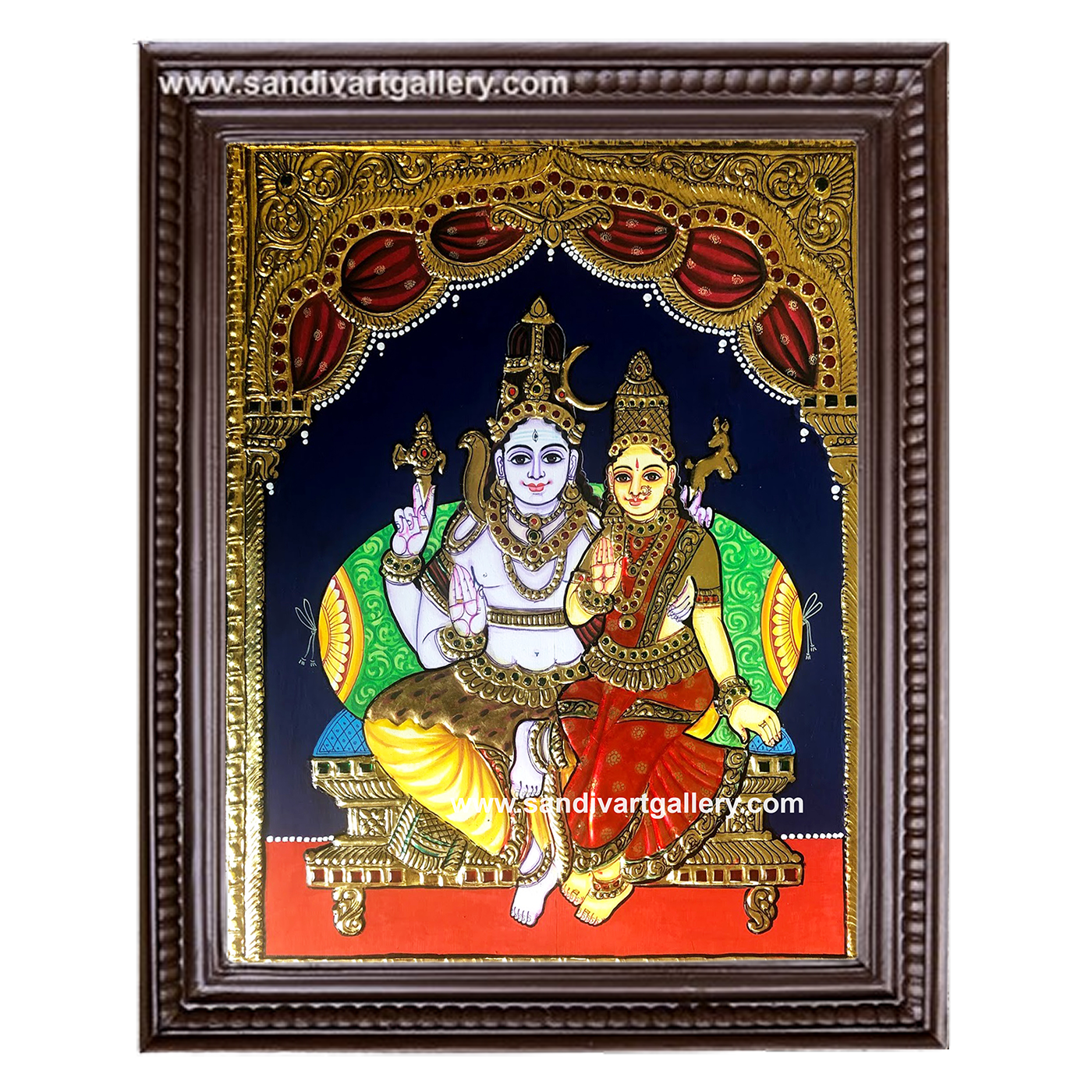 Shiva Parvati Tanjore Painting 6