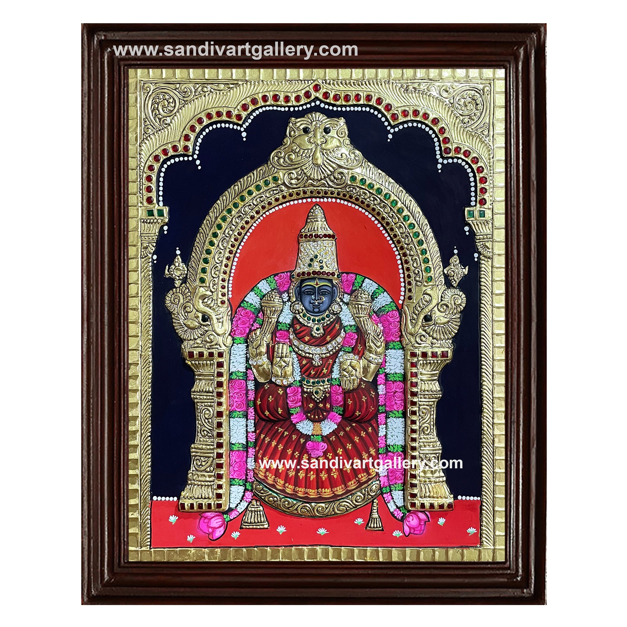 Padmavathi Thayar 2D Embossed Tanjore Painting