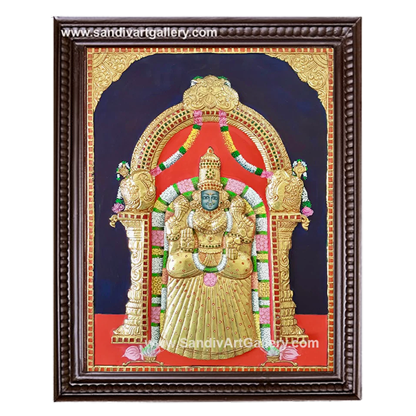 Padmavathi Thayar Semi Embossed Tanjore Painting