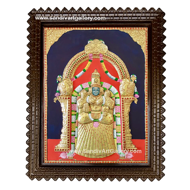 Padmavathi Thayar Semi Embossed Tanjore Painting