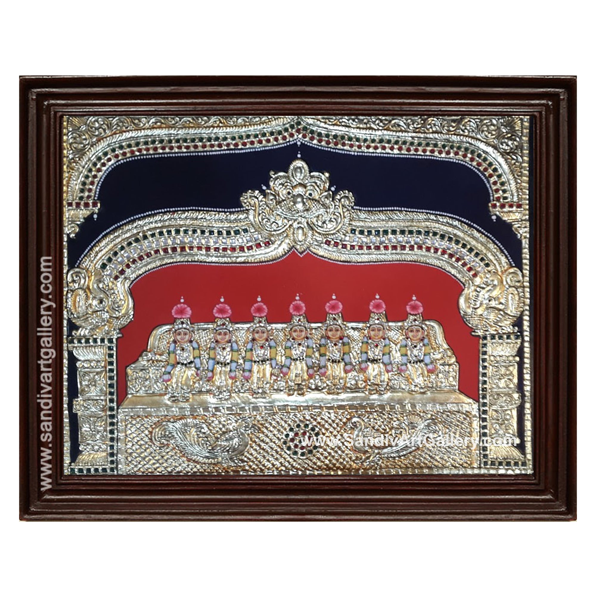 Saptha Kannigal Tanjore Painting1