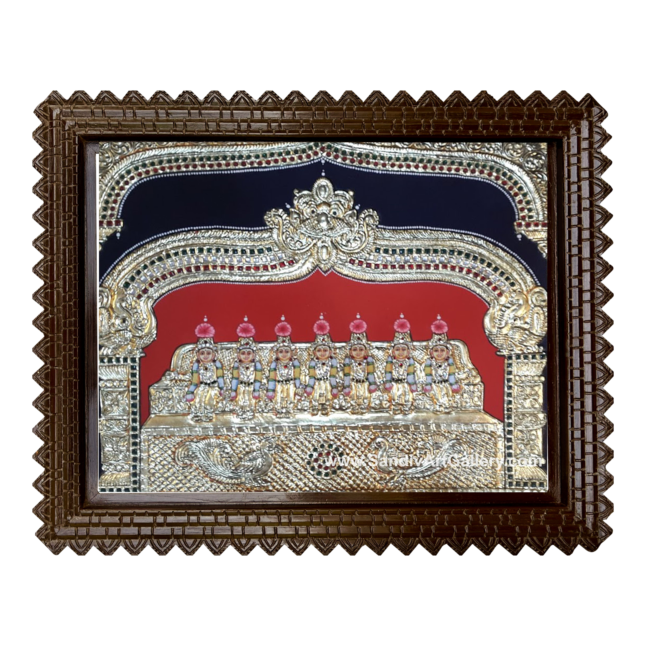 Saptha Kannigal Tanjore Painting1