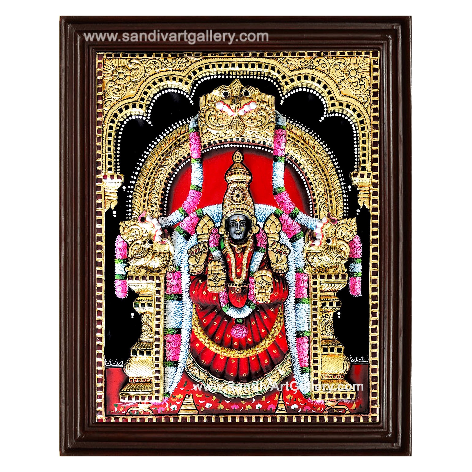 Padmavathi Thayar 3D Embossed Tanjore Painting