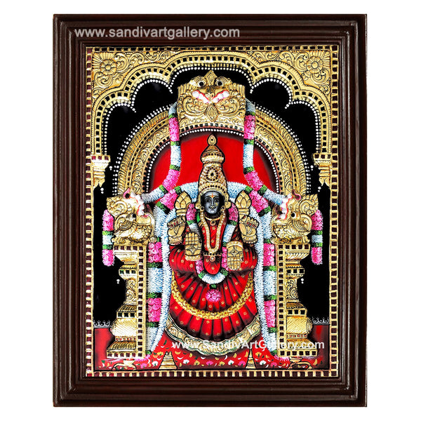 Padmavathi Thayar 3D Embossed Tanjore Painting