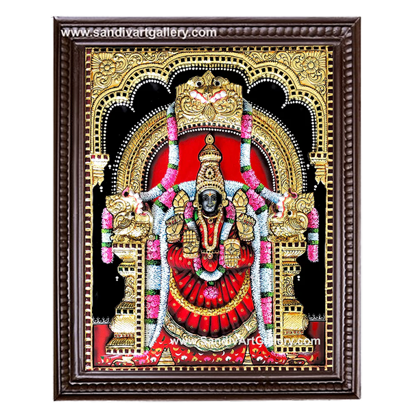 Padmavathi Thayar 3D Embossed Tanjore Painting