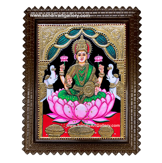 Gaja Lakshmi Tanjore Painting 12
