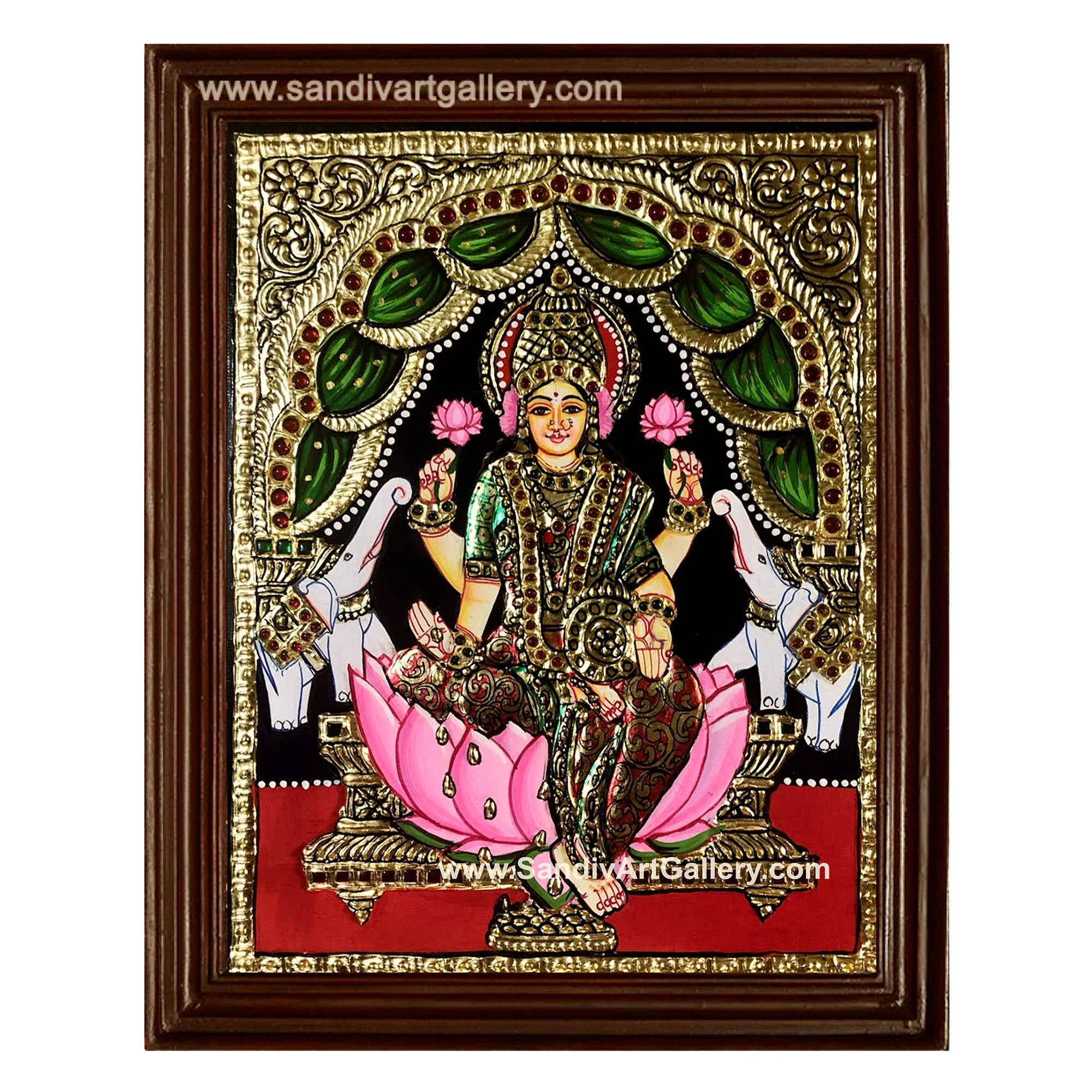 Lakshmi with Elephants Tanjore Painting