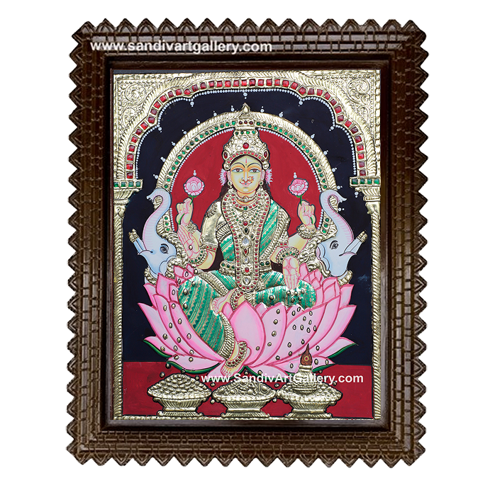 Gaja Lakshmi Tanjore Painting