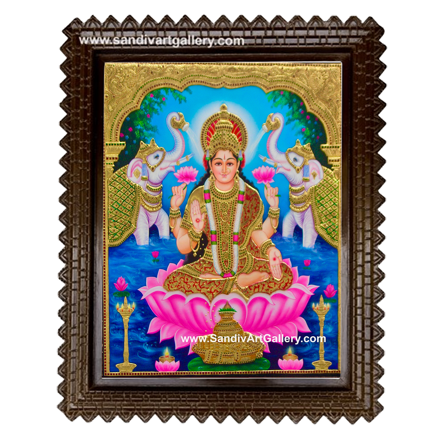 Gaja Lakshmi Tanjore Painting14