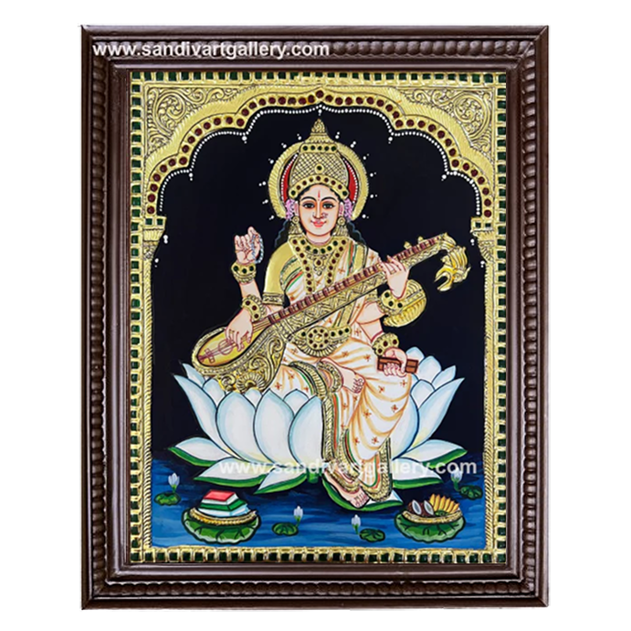 Saraswati Tanjore Painting 6