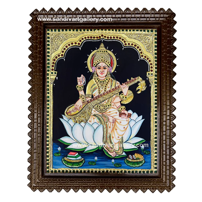 Saraswati Tanjore Painting 6