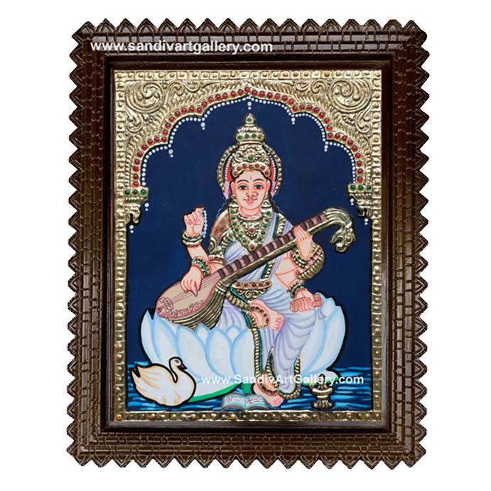 Saraswati Tanjore Painting 7