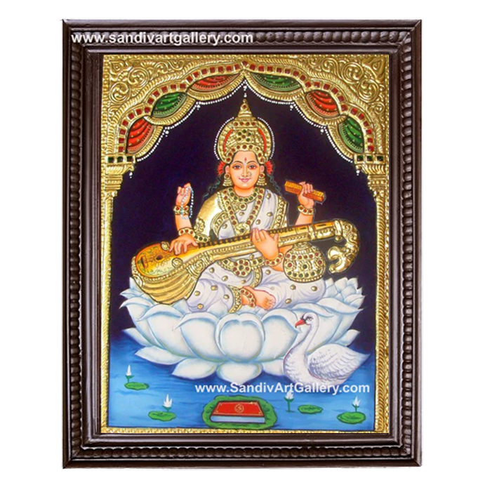 Saraswati Maa Tanjore Painting 2