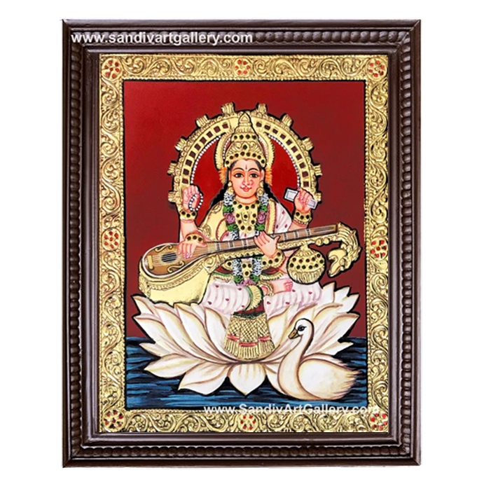 Saraswati Maatha Tanjore Painting 1