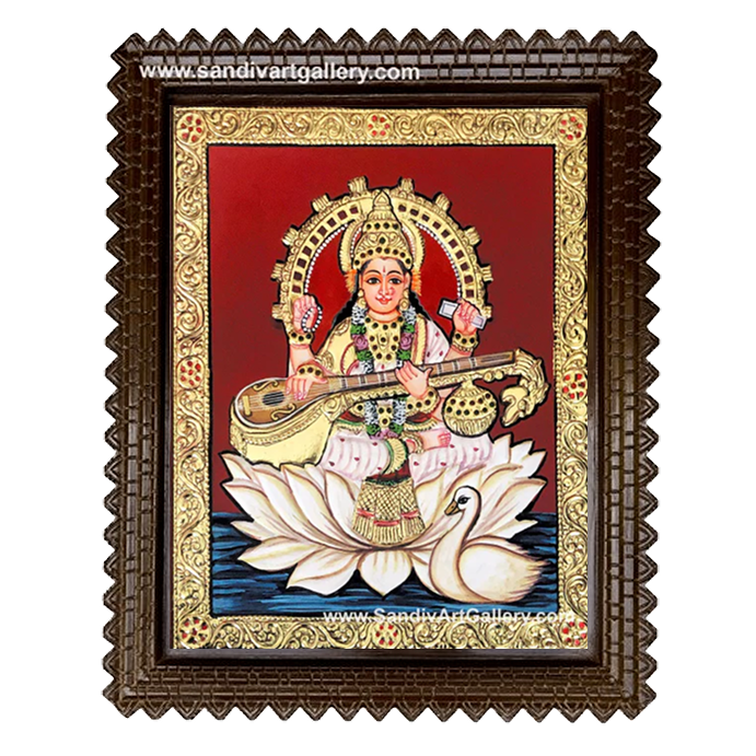 Saraswati Maatha Tanjore Painting 1