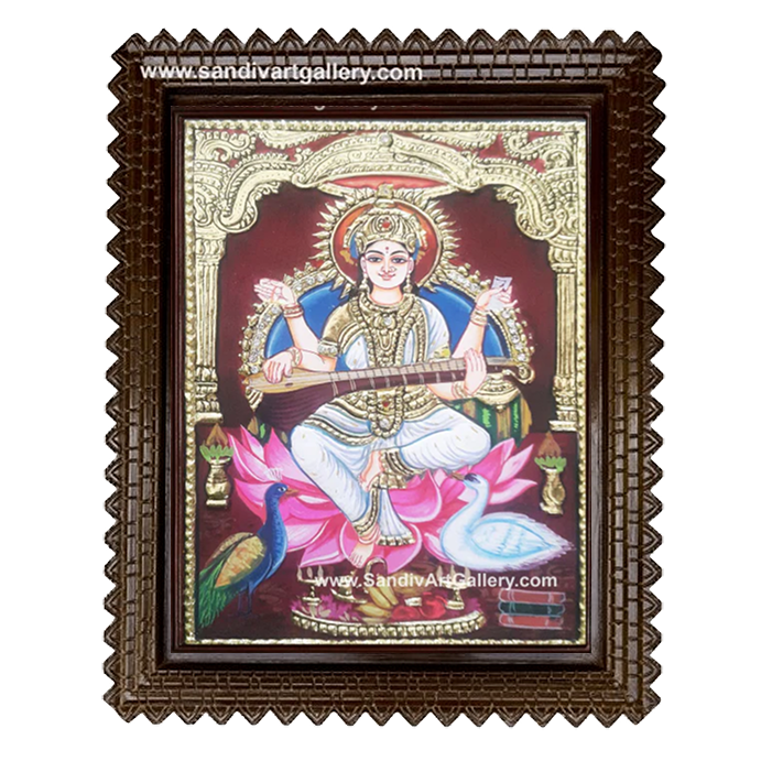 Saraswathi Devi Tanjore Painting 6