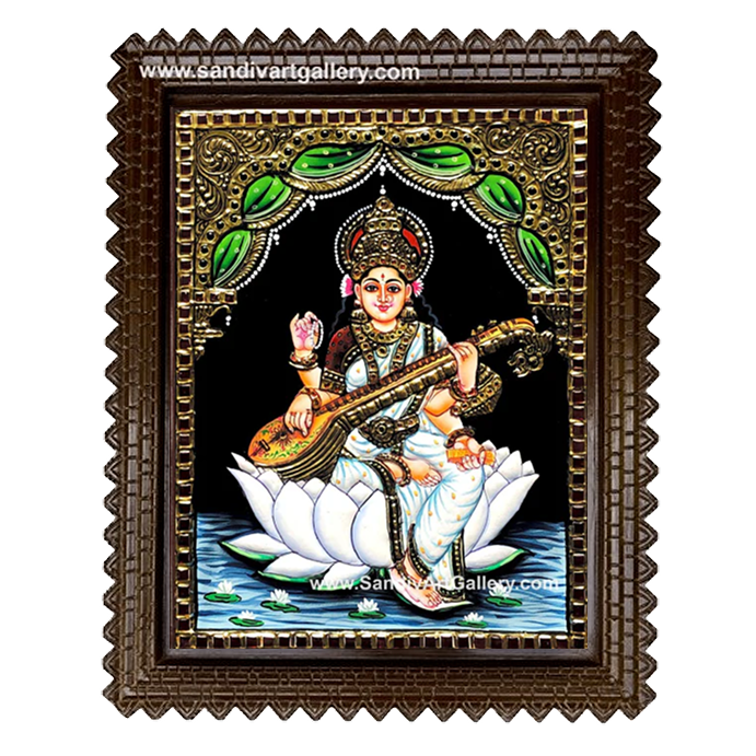 Saraswati Tanjore Painting 8