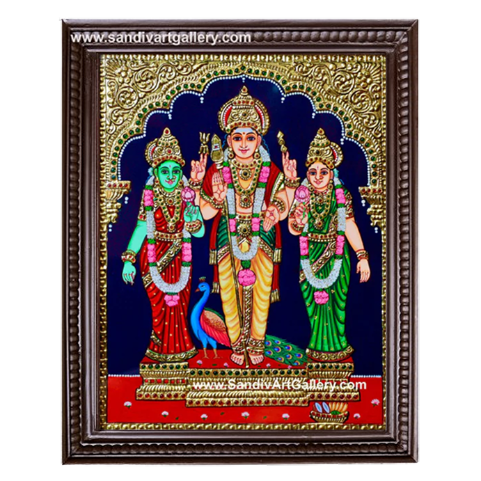 Murugan Valli Deivanai Tanjore Painting